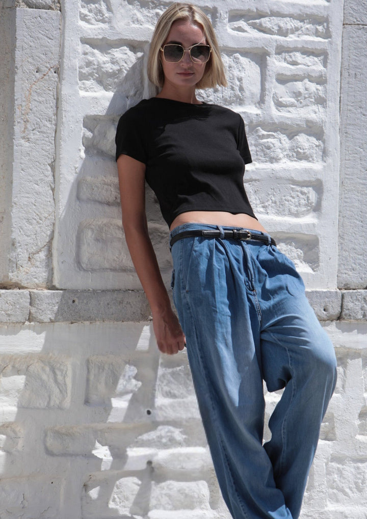 Denim Jeans with a wide leg, comfortable and soft